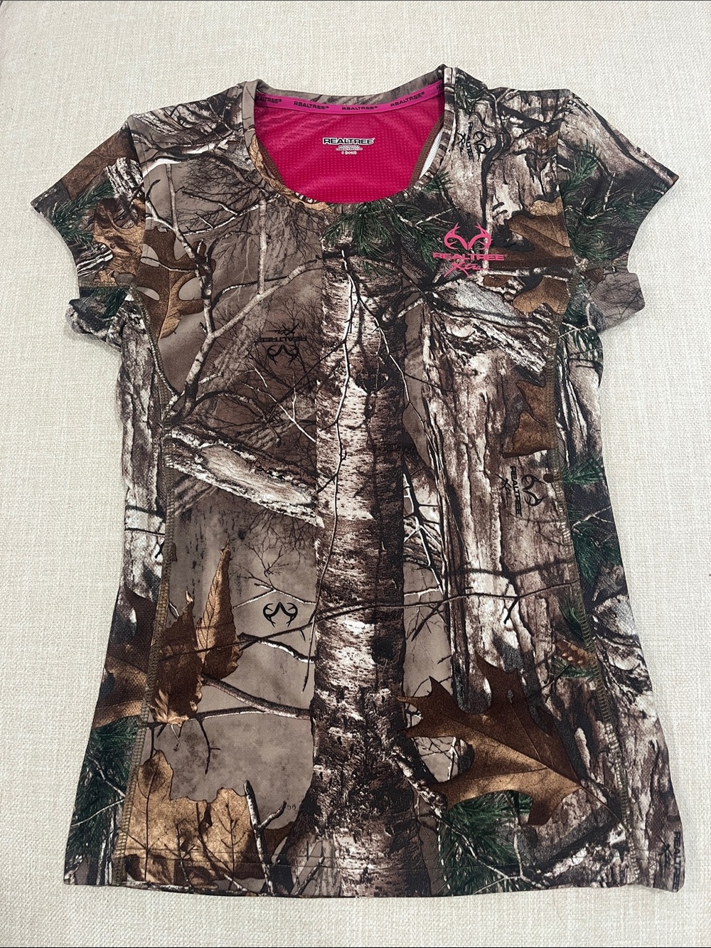 Realtree Camo Short Sleeve Tee with Pink Accent - Picture 1 of 4